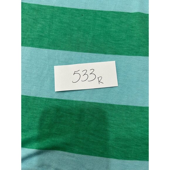 A.N.A Womens Green Blue Striped Tunic Top Adjustable Sleeves Size Large - Picture 9 of 9